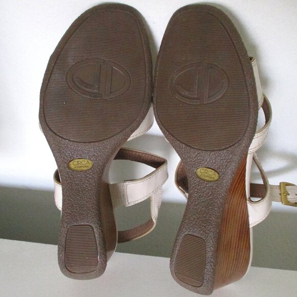 Circa Joan & David "Bethann" Womens Almond Strappy Leather 3.25" Wedge Sandal-8M - Picture 7 of 7